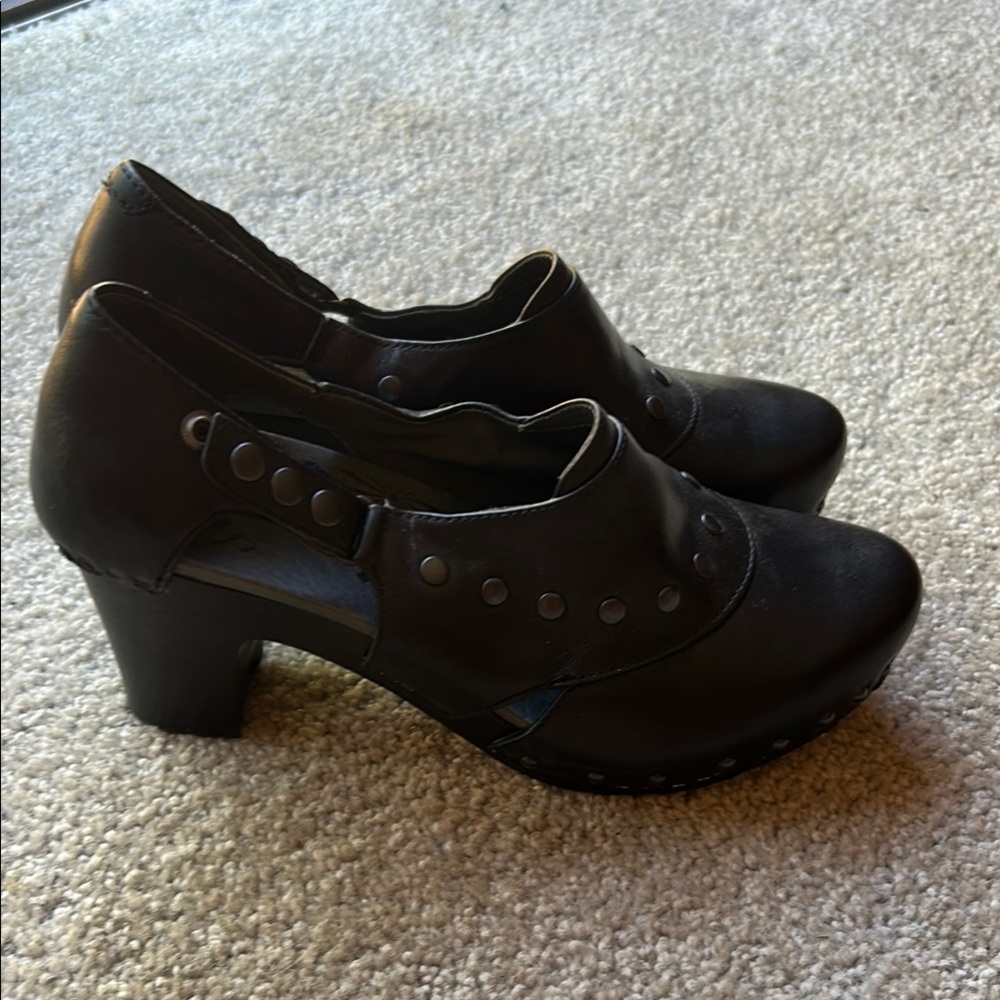 Black leather Dansko high heels - Picture 4 of 9
